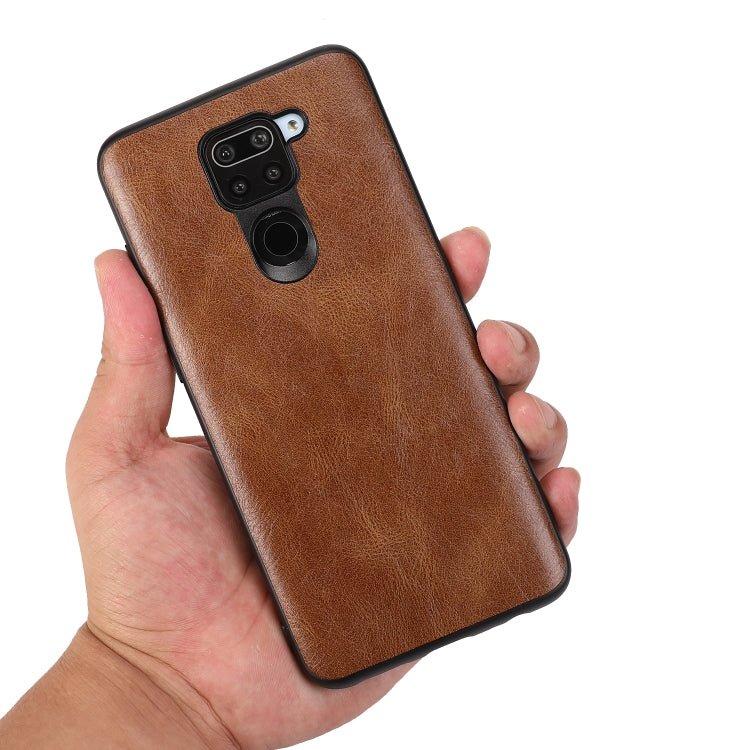For Xiaomi Redmi Note 9 Crazy Horse Textured Calfskin PU+PC+TPU Case