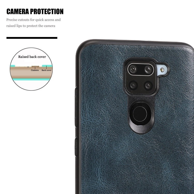 For Xiaomi Redmi Note 9 Pro Crazy Horse Textured Calfskin PU+PC+TPU Case