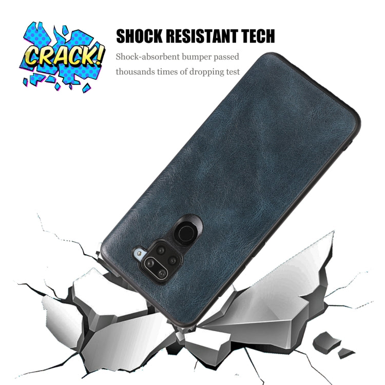 For Xiaomi Redmi Note 9 Pro Crazy Horse Textured Calfskin PU+PC+TPU Case