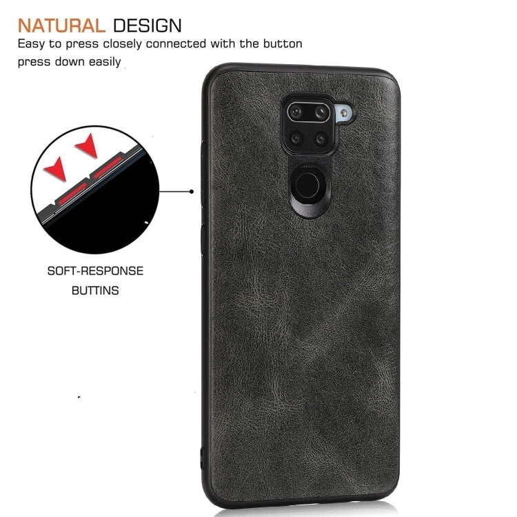 For Xiaomi Redmi Note 9 Pro Crazy Horse Textured Calfskin PU+PC+TPU Case