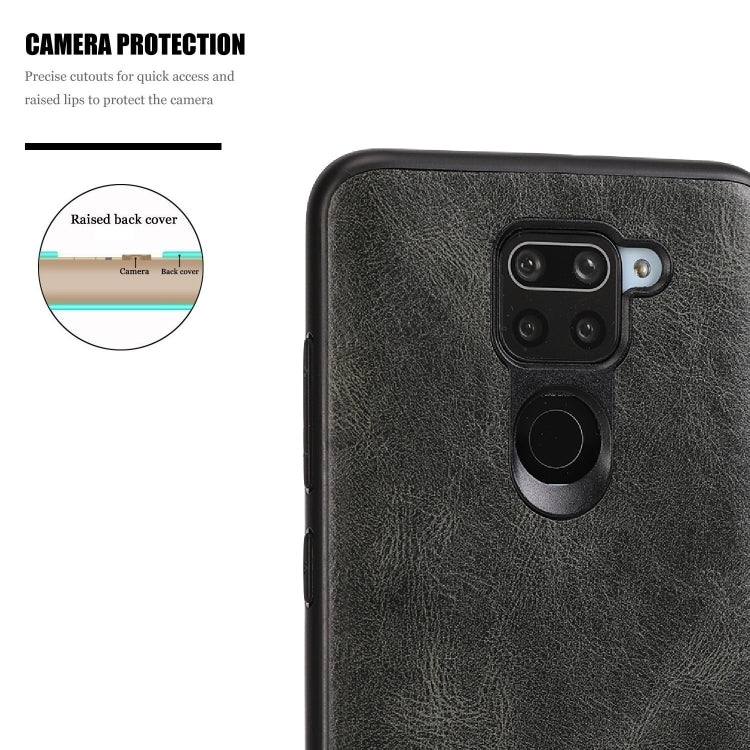 For Xiaomi Redmi Note 9 Pro Crazy Horse Textured Calfskin PU+PC+TPU Case