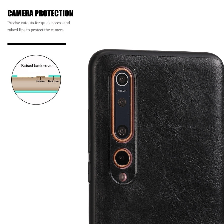 For Xiaomi 10 5G Crazy Horse Textured Calfskin PU+PC+TPU Case