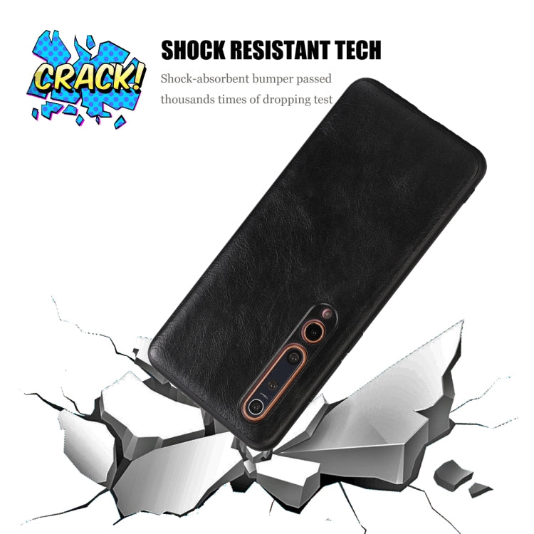 For Xiaomi 10 5G Crazy Horse Textured Calfskin PU+PC+TPU Case