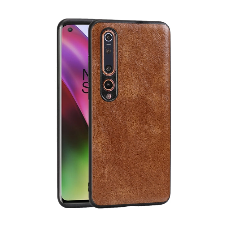For Xiaomi 10 5G Crazy Horse Textured Calfskin PU+PC+TPU Case