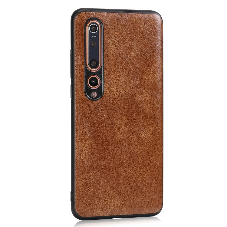 For Xiaomi 10 5G Crazy Horse Textured Calfskin PU+PC+TPU Case