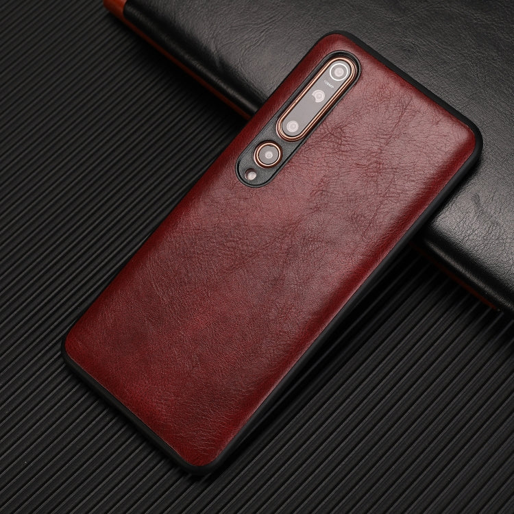 For Xiaomi 10 Lite Crazy Horse Textured Calfskin PU+PC+TPU Case