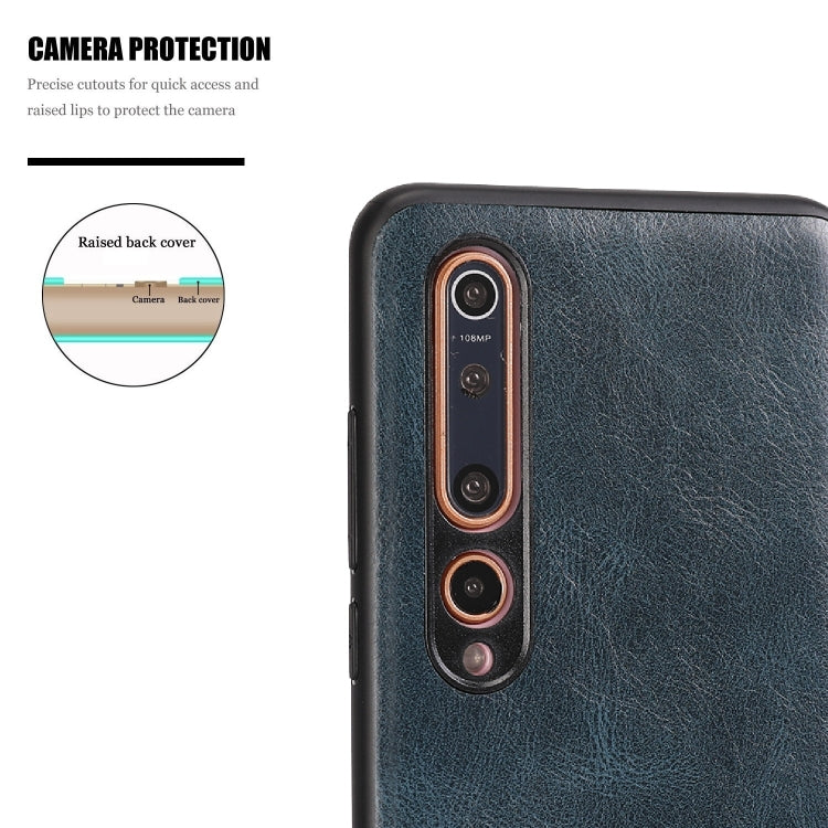 For Xiaomi 10 Lite Crazy Horse Textured Calfskin PU+PC+TPU Case