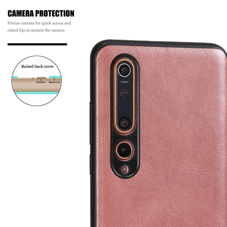 For Xiaomi 10 Pro 5G Crazy Horse Textured Calfskin PU+PC+TPU Case