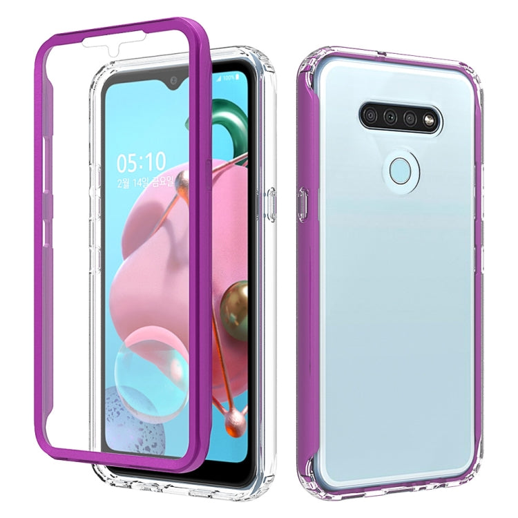 For LG K51 Shockproof TPU Frame + Clear PC Back Case + Front PET Screen Protector