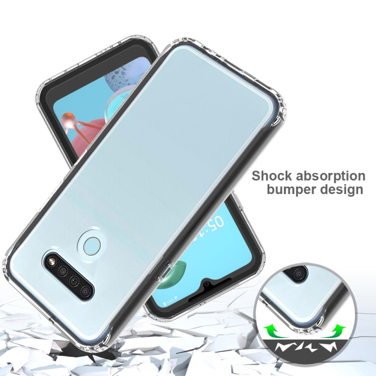 For LG K51 Shockproof TPU Frame + Clear PC Back Case + Front PET Screen Protector