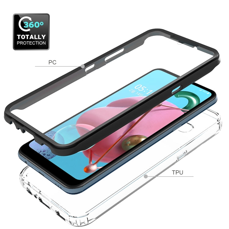 For LG K51 Shockproof TPU Frame + Clear PC Back Case + Front PET Screen Protector