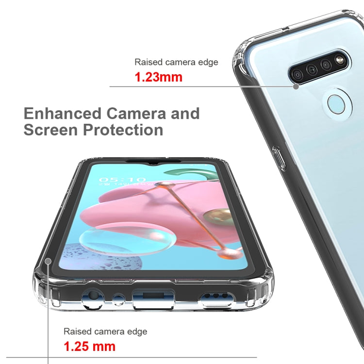 For LG K51 Shockproof TPU Frame + Clear PC Back Case + Front PET Screen Protector