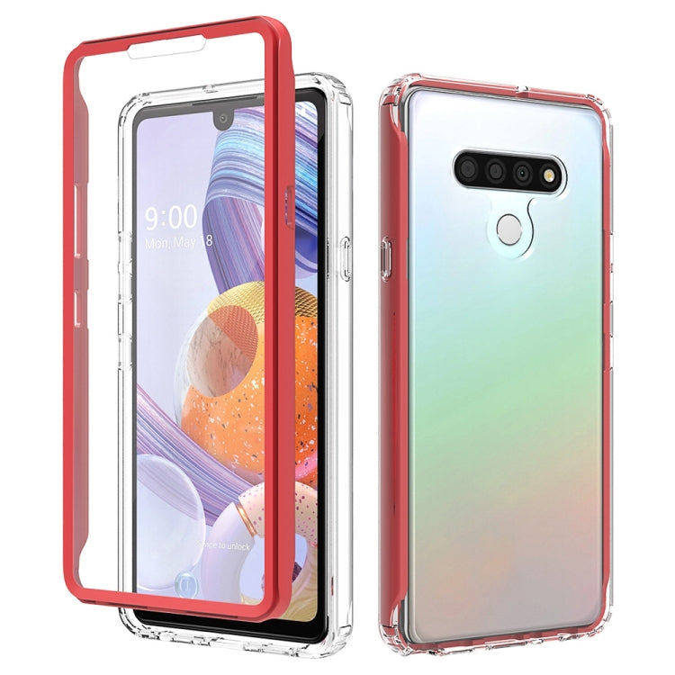 For LG Q Stylo 6 Shockproof TPU Frame + Clear PC Back Case + Front PET Screen Protector