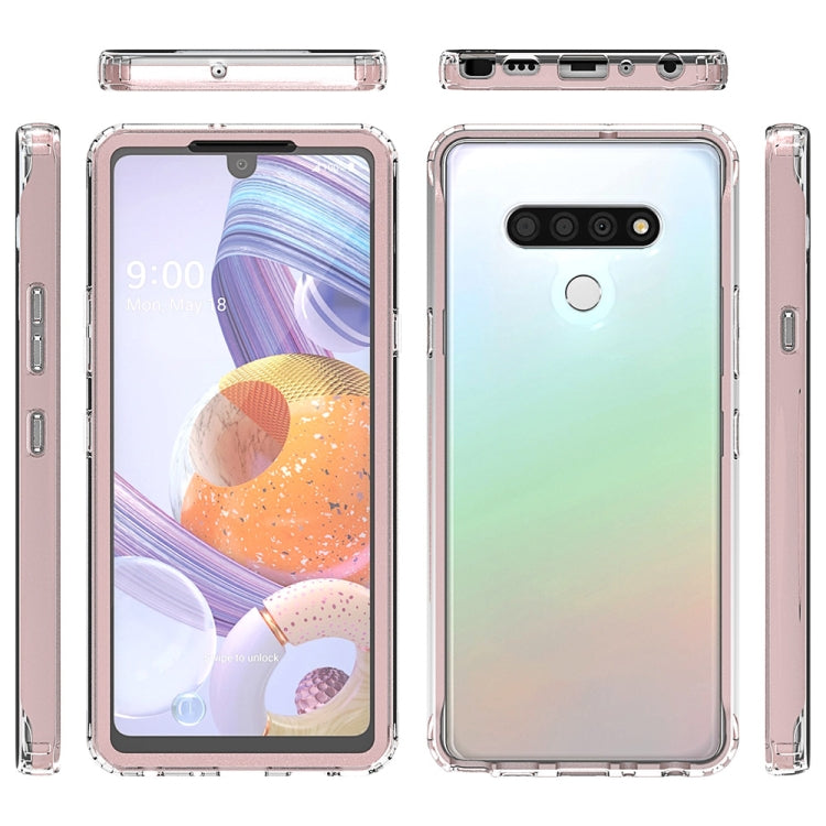 For LG Q Stylo 6 Shockproof TPU Frame + Clear PC Back Case + Front PET Screen Protector