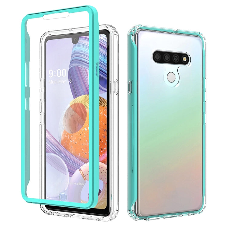 For LG Q Stylo 6 Shockproof TPU Frame + Clear PC Back Case + Front PET Screen Protector