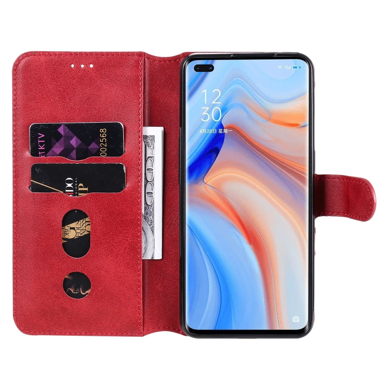 For OPPO Reno4 5G Classic Calf Texture PU + TPU Horizontal Flip Leather Case, with Holder & Card Slots & Wallet