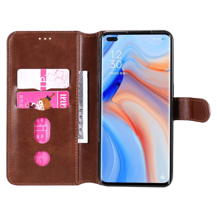 For OPPO Reno4 5G Classic Calf Texture PU + TPU Horizontal Flip Leather Case, with Holder & Card Slots & Wallet