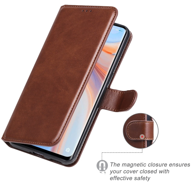 For OPPO Reno4 5G Classic Calf Texture PU + TPU Horizontal Flip Leather Case, with Holder & Card Slots & Wallet