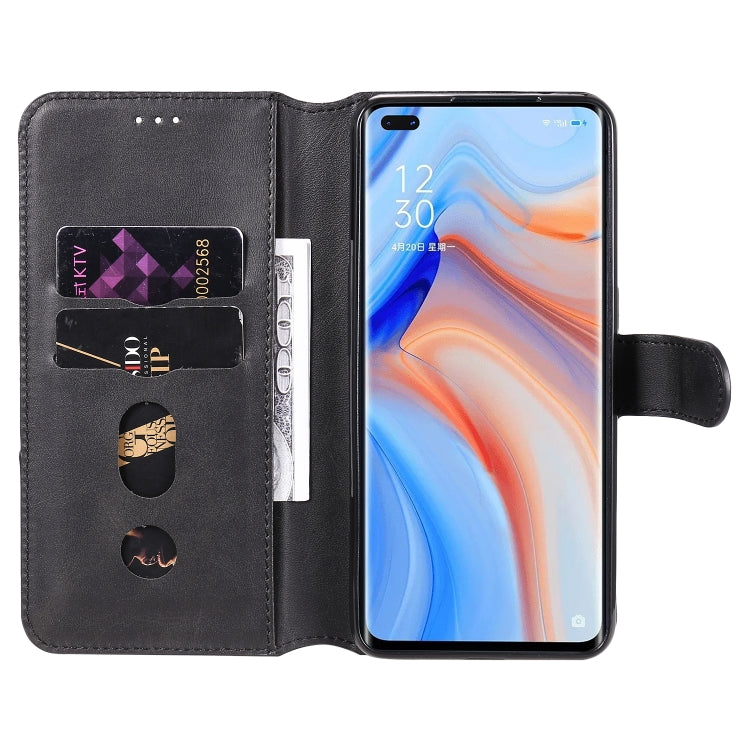For OPPO Reno4 5G Classic Calf Texture PU + TPU Horizontal Flip Leather Case, with Holder & Card Slots & Wallet