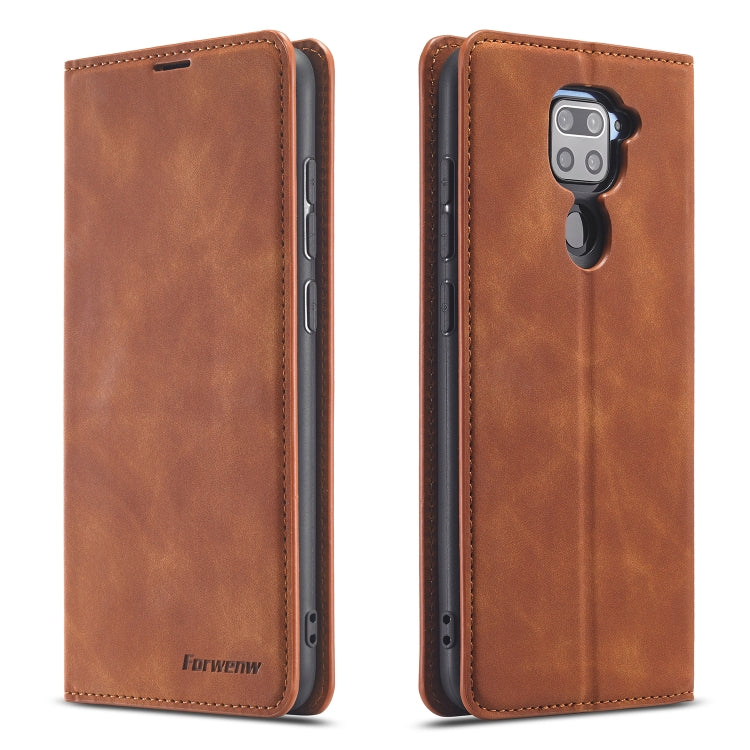 For Xiaomi Redmi Note 9 Forwenw Dream Series Oil Edge Strong Magnetism Horizontal Flip Leather Case with Holder & Card Slots & Wallet & Photo Frame