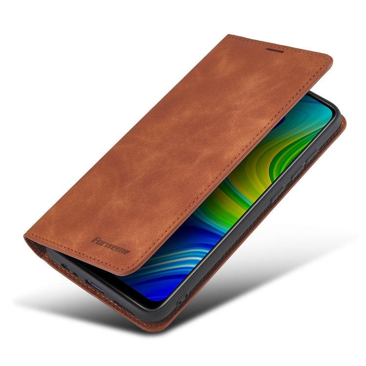For Xiaomi Redmi Note 9 Forwenw Dream Series Oil Edge Strong Magnetism Horizontal Flip Leather Case with Holder & Card Slots & Wallet & Photo Frame