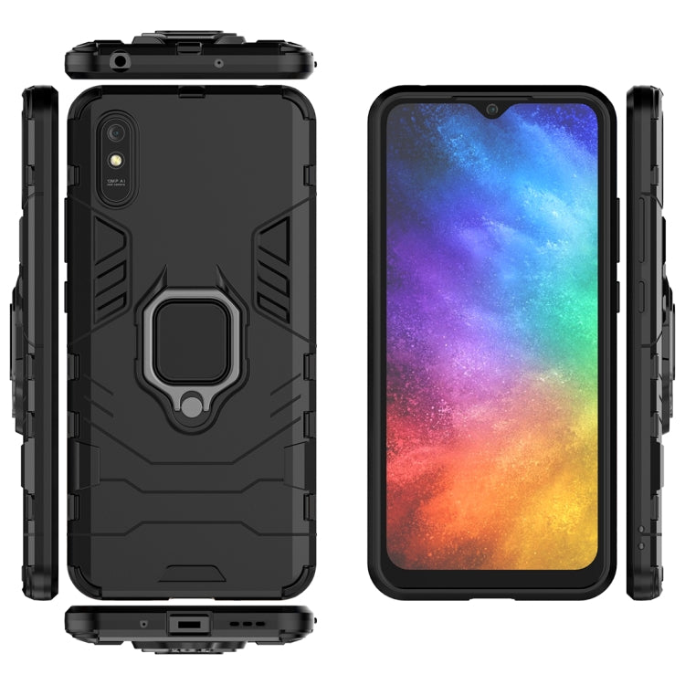 For Xiaomi Redmi 9A PC + TPU Anti-fall Protective Case with Magnetic Ring Holder