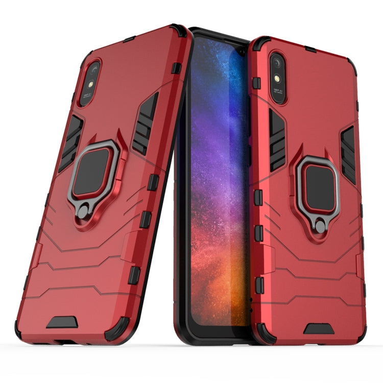 For Xiaomi Redmi 9A PC + TPU Anti-fall Protective Case with Magnetic Ring Holder