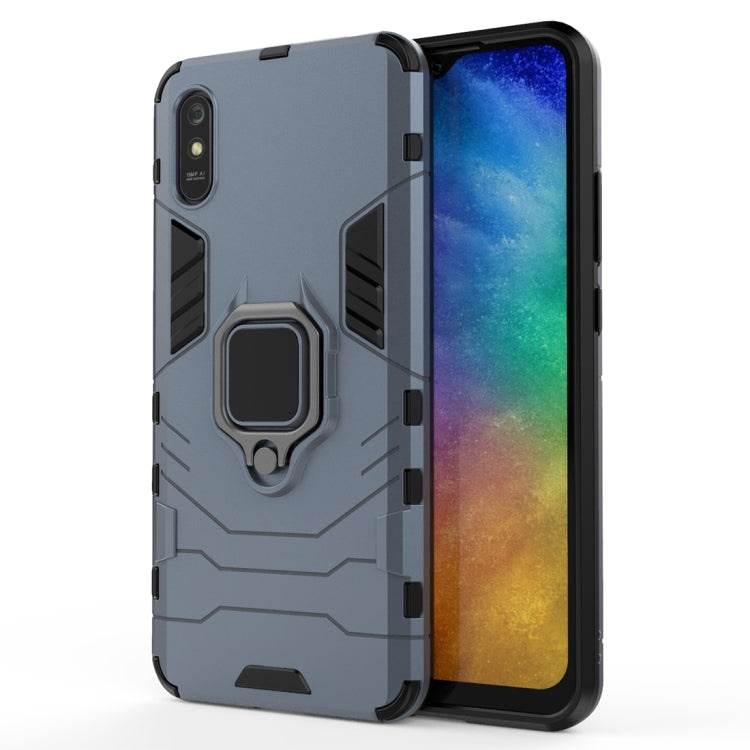 For Xiaomi Redmi 9A PC + TPU Anti-fall Protective Case with Magnetic Ring Holder