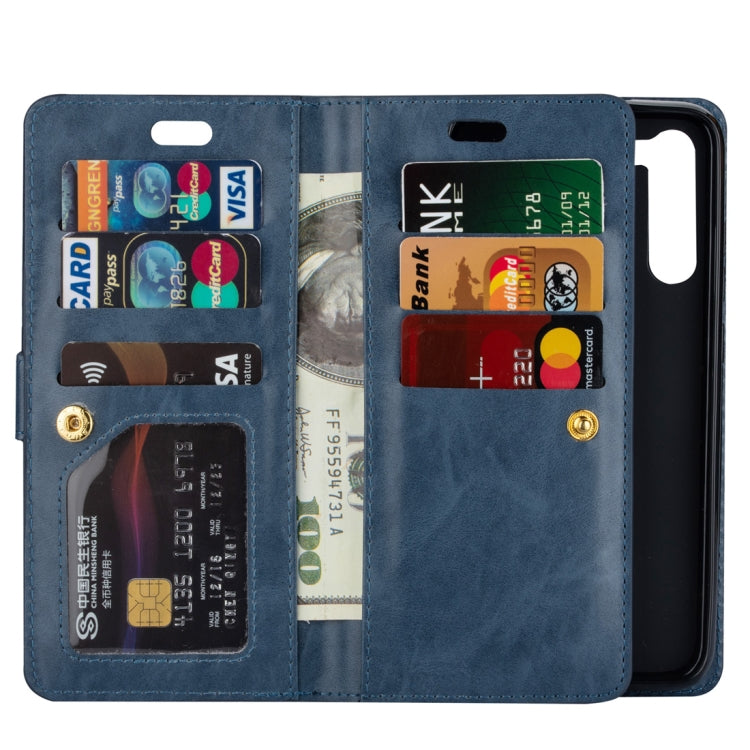 For Xiaomi Redmi Note 8 Multifunctional Zipper Horizontal Flip Leather Case with Holder & Wallet & 9 Card Slots & Lanyard