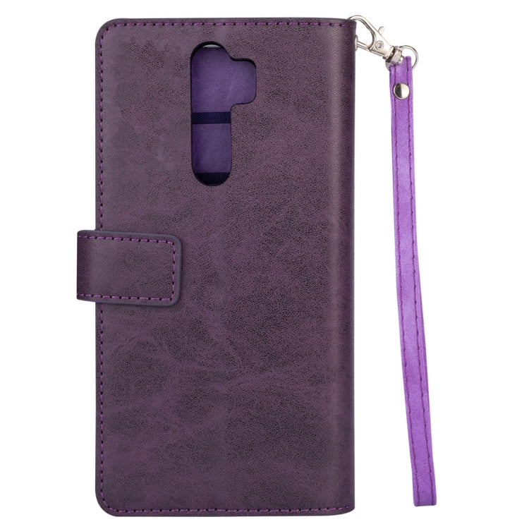 For Xiaomi Redmi Note 8 Pro Multifunctional Zipper Horizontal Flip Leather Case with Holder & Wallet & 9 Card Slots & Lanyard