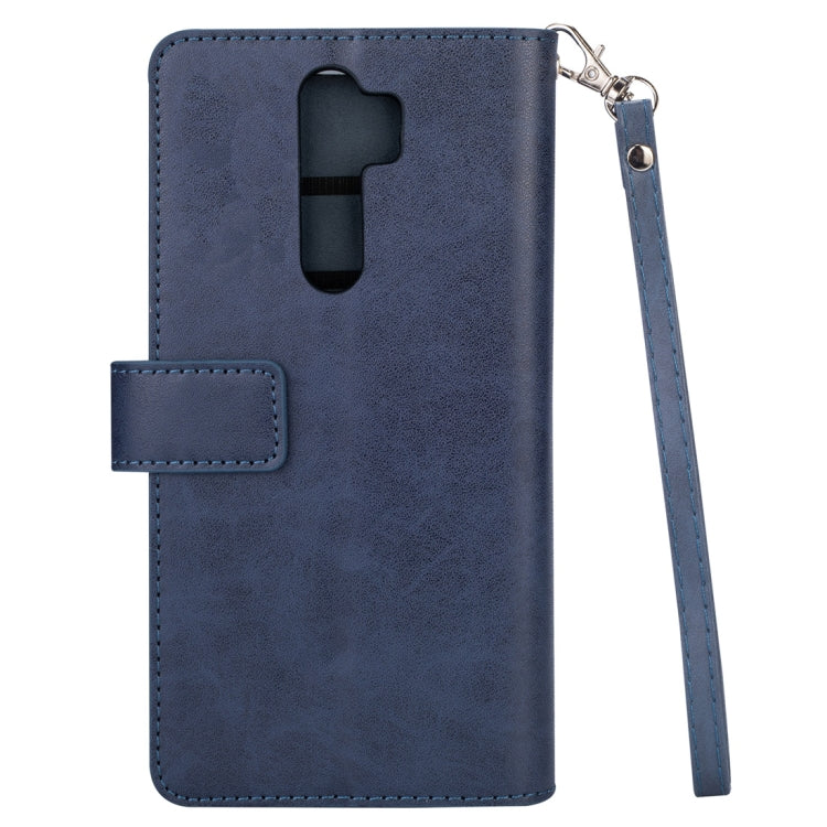 For Xiaomi Redmi Note 8 Pro Multifunctional Zipper Horizontal Flip Leather Case with Holder & Wallet & 9 Card Slots & Lanyard
