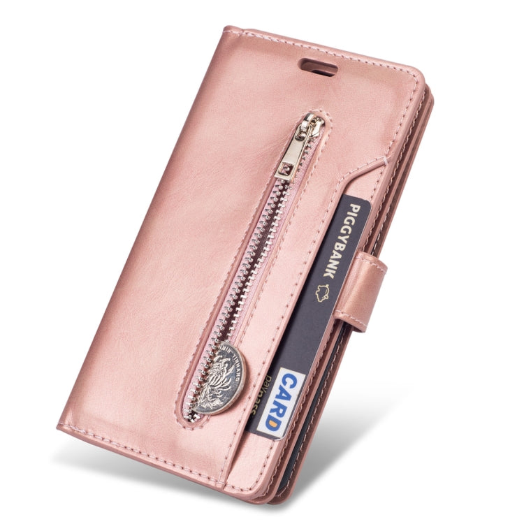 For Xiaomi Redmi Note 8 Pro Multifunctional Zipper Horizontal Flip Leather Case with Holder & Wallet & 9 Card Slots & Lanyard