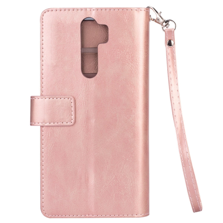 For Xiaomi Redmi Note 8 Pro Multifunctional Zipper Horizontal Flip Leather Case with Holder & Wallet & 9 Card Slots & Lanyard