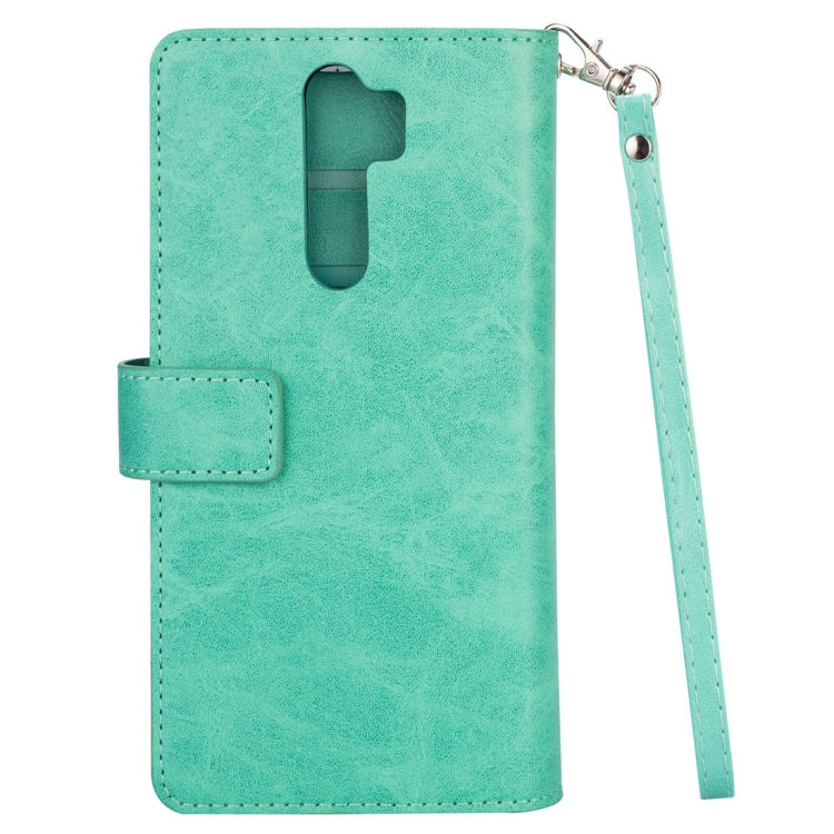For Xiaomi Redmi Note 8 Pro Multifunctional Zipper Horizontal Flip Leather Case with Holder & Wallet & 9 Card Slots & Lanyard