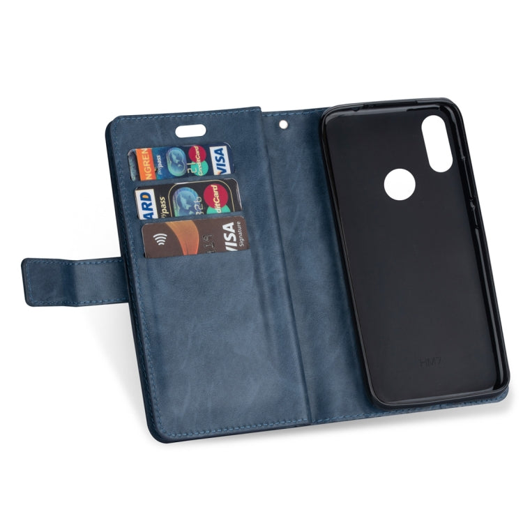 For Xiaomi Redmi 7 / Redmi Go Multifunctional Zipper Horizontal Flip Leather Case with Holder & Wallet & 9 Card Slots & Lanyard