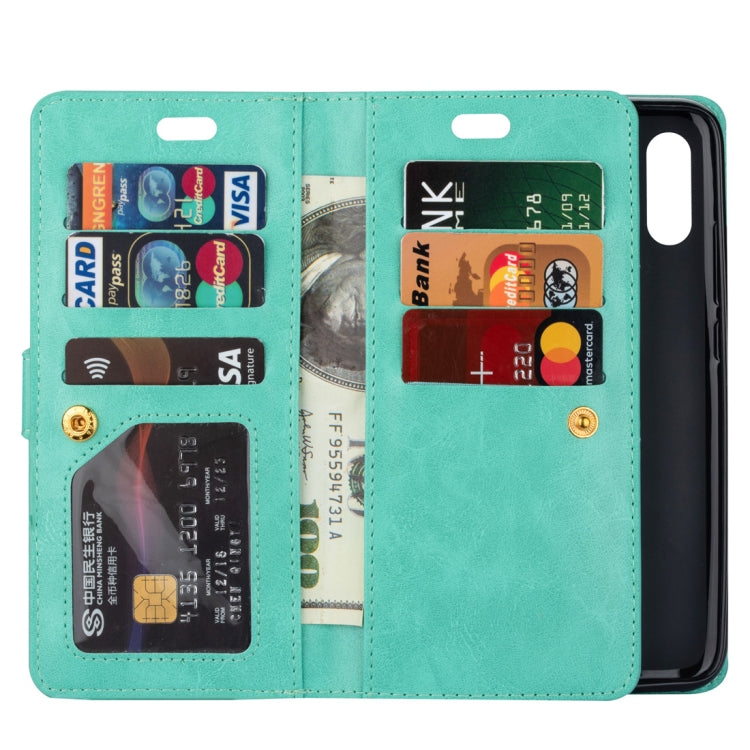 For Xiaomi Redmi 7 / Redmi Go Multifunctional Zipper Horizontal Flip Leather Case with Holder & Wallet & 9 Card Slots & Lanyard
