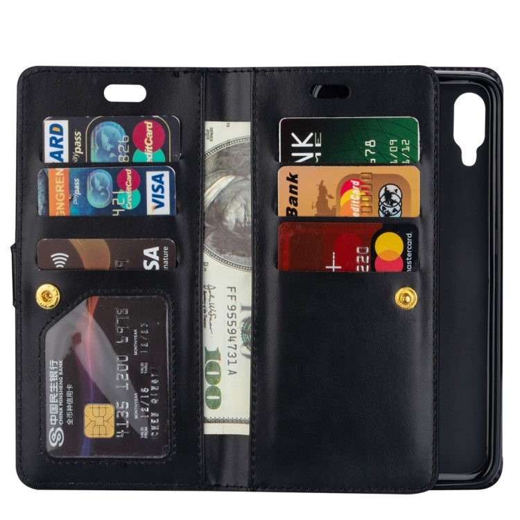 For Xiaomi Redmi Note 7 / Note 7 Pro / Note 7S Multifunctional Zipper Horizontal Flip Leather Case with Holder & Wallet & 9 Card Slots & Lanyard