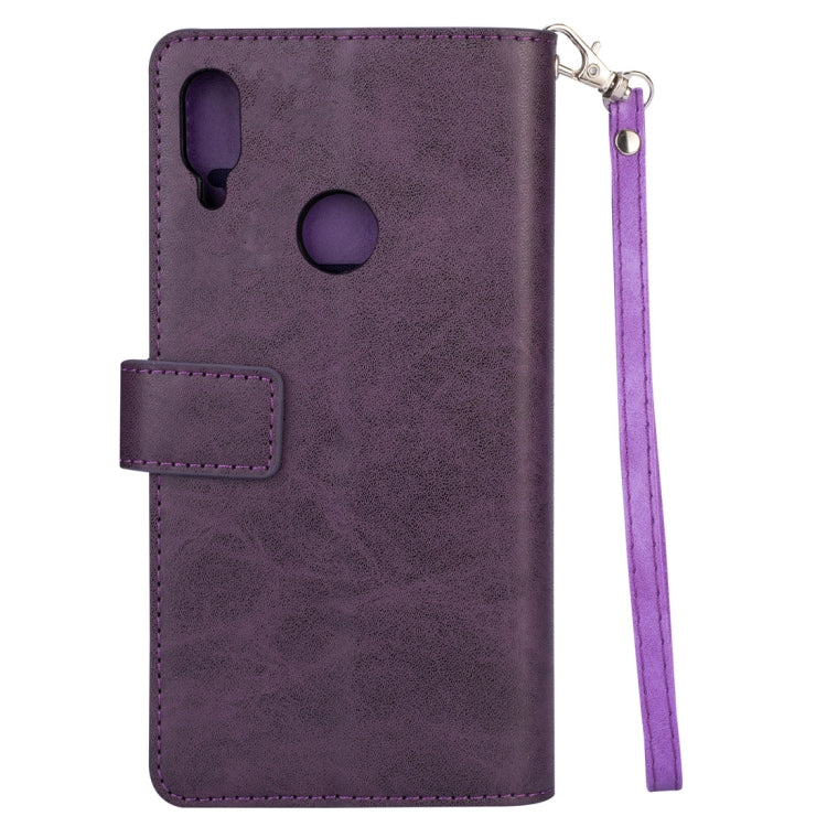 For Xiaomi Redmi Note 7 / Note 7 Pro / Note 7S Multifunctional Zipper Horizontal Flip Leather Case with Holder & Wallet & 9 Card Slots & Lanyard