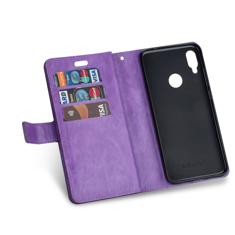 For Xiaomi Redmi Note 7 / Note 7 Pro / Note 7S Multifunctional Zipper Horizontal Flip Leather Case with Holder & Wallet & 9 Card Slots & Lanyard