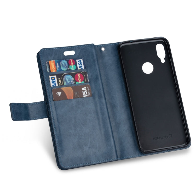 For Xiaomi Redmi Note 7 / Note 7 Pro / Note 7S Multifunctional Zipper Horizontal Flip Leather Case with Holder & Wallet & 9 Card Slots & Lanyard