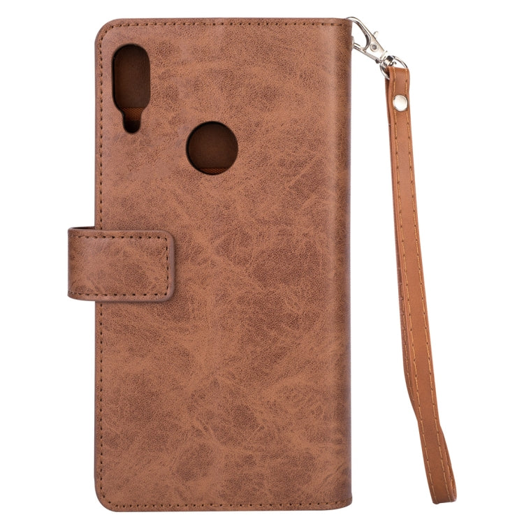 For Xiaomi Redmi Note 7 / Note 7 Pro / Note 7S Multifunctional Zipper Horizontal Flip Leather Case with Holder & Wallet & 9 Card Slots & Lanyard