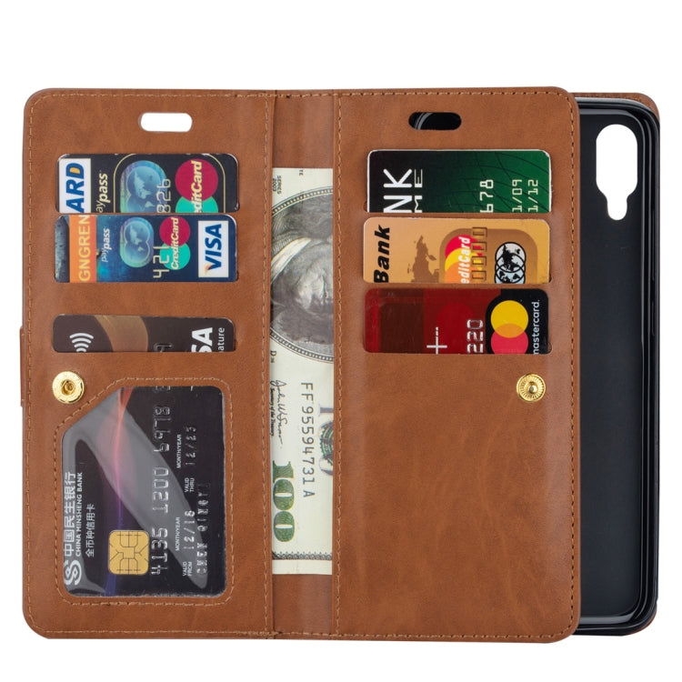 For Xiaomi Redmi Note 7 / Note 7 Pro / Note 7S Multifunctional Zipper Horizontal Flip Leather Case with Holder & Wallet & 9 Card Slots & Lanyard