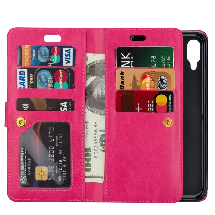 For Xiaomi Redmi Note 7 / Note 7 Pro / Note 7S Multifunctional Zipper Horizontal Flip Leather Case with Holder & Wallet & 9 Card Slots & Lanyard