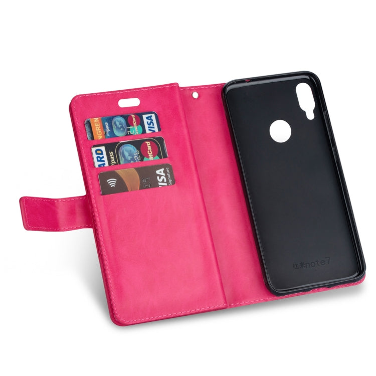 For Xiaomi Redmi Note 7 / Note 7 Pro / Note 7S Multifunctional Zipper Horizontal Flip Leather Case with Holder & Wallet & 9 Card Slots & Lanyard