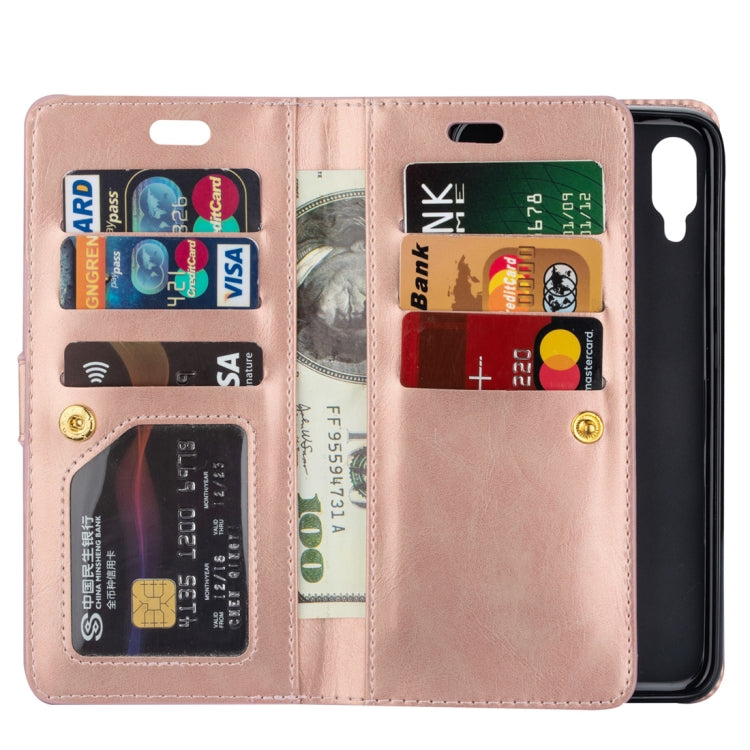 For Xiaomi Redmi Note 7 / Note 7 Pro / Note 7S Multifunctional Zipper Horizontal Flip Leather Case with Holder & Wallet & 9 Card Slots & Lanyard
