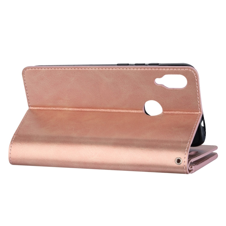 For Xiaomi Redmi Note 7 / Note 7 Pro / Note 7S Multifunctional Zipper Horizontal Flip Leather Case with Holder & Wallet & 9 Card Slots & Lanyard