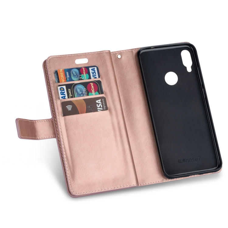 For Xiaomi Redmi Note 7 / Note 7 Pro / Note 7S Multifunctional Zipper Horizontal Flip Leather Case with Holder & Wallet & 9 Card Slots & Lanyard