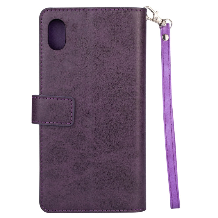 For Xiaomi Redmi 7A Multifunctional Zipper Horizontal Flip Leather Case with Holder & Wallet & 9 Card Slots & Lanyard