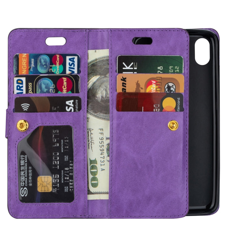 For Xiaomi Redmi 7A Multifunctional Zipper Horizontal Flip Leather Case with Holder & Wallet & 9 Card Slots & Lanyard