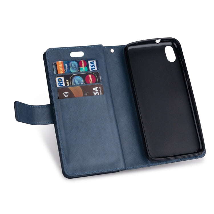 For Xiaomi Redmi 7A Multifunctional Zipper Horizontal Flip Leather Case with Holder & Wallet & 9 Card Slots & Lanyard